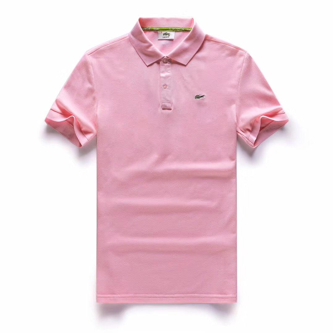 LACOSTE Plain Polo Shirt- Pink - Obeezi