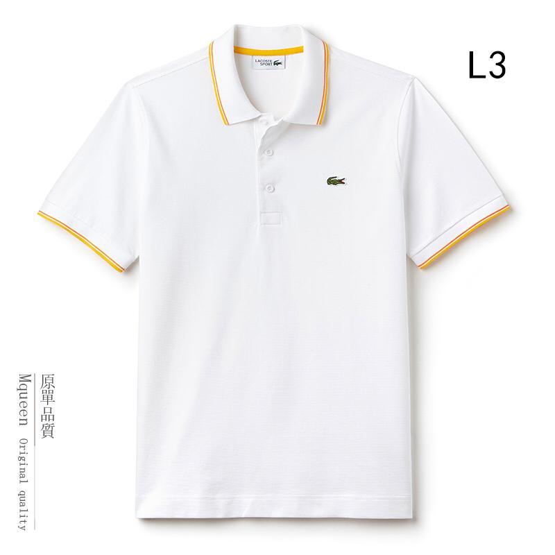 Lacoste Plain Polo Shirts With Crested Logo-White - Obeezi