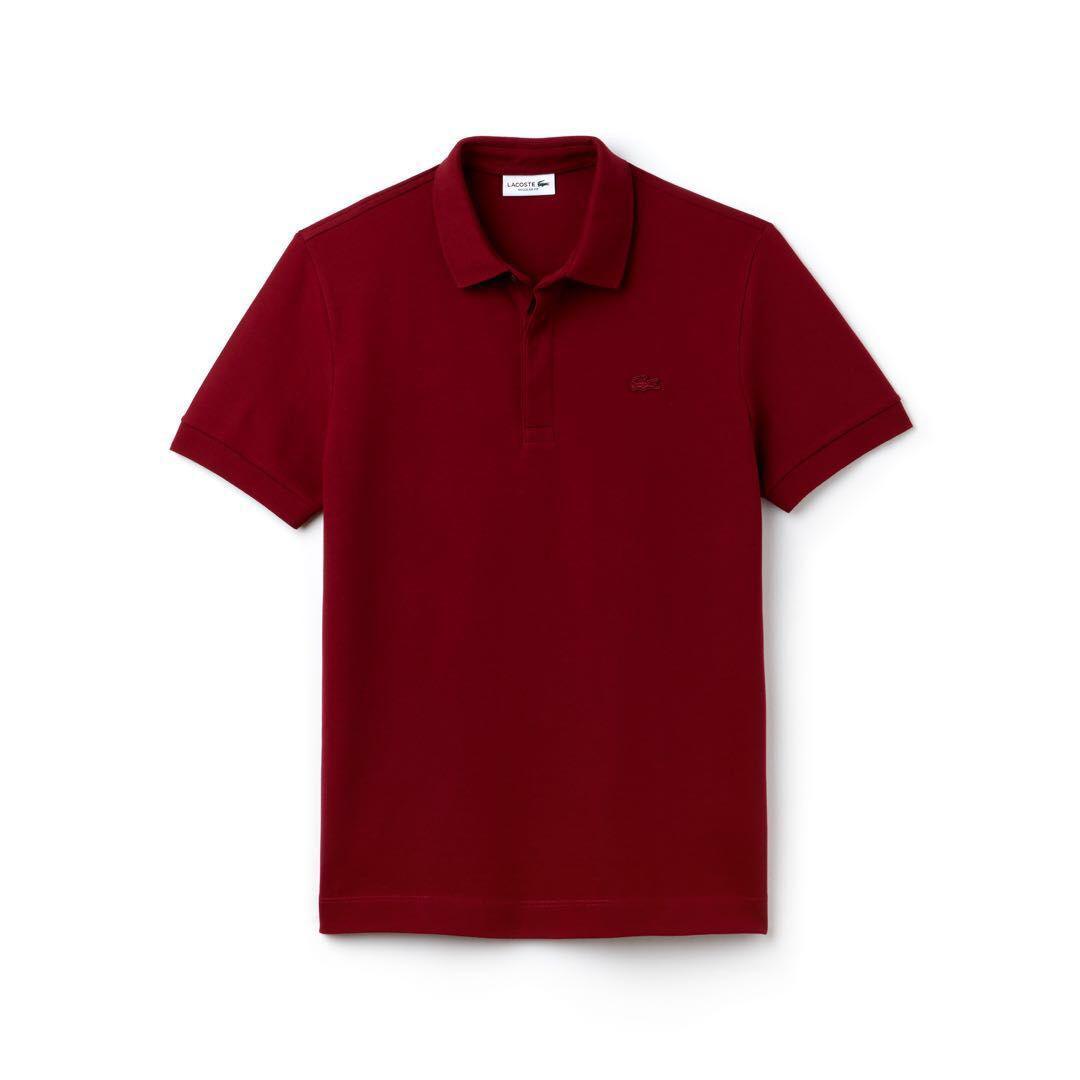 Lacoste Plain Polo Shirts With Crested Logo-Wine - Obeezi