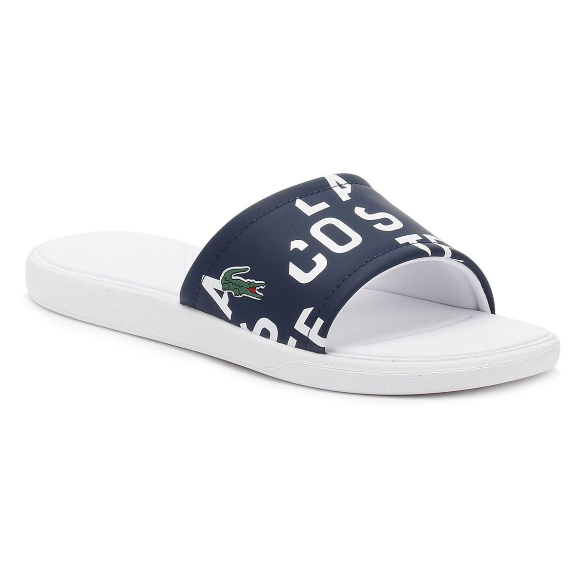 lacoste slide flip navy-blue With white - Obeezi