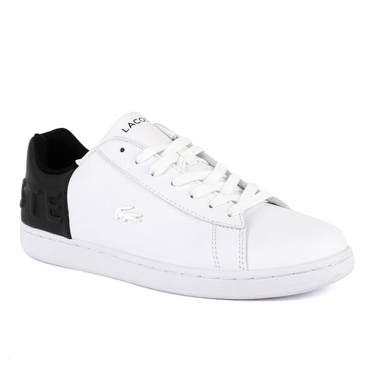 Lacoste White/Black Carnaby Crested Logo Sneaker - Obeezi