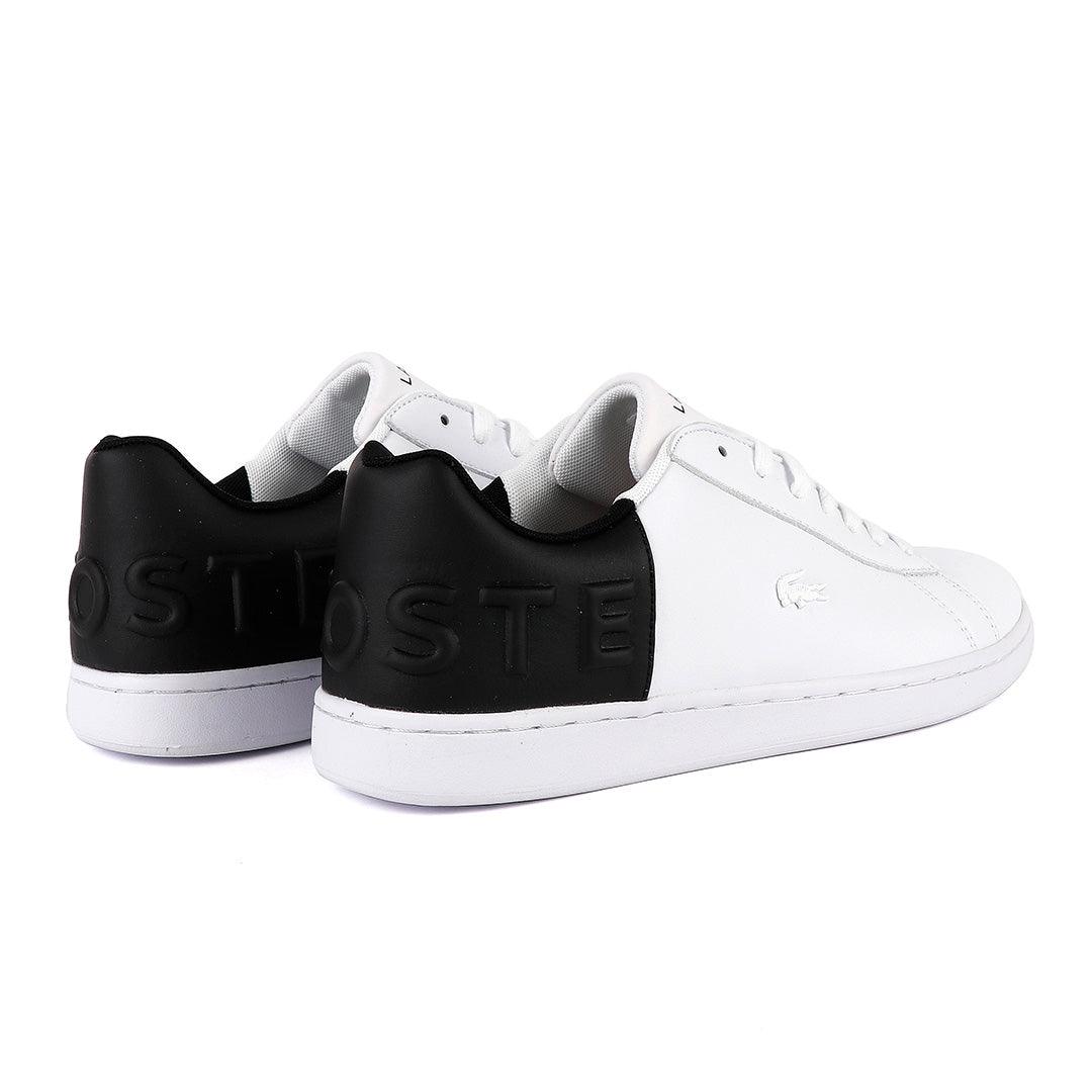Lacoste White/Black Carnaby Crested Logo Sneaker - Obeezi