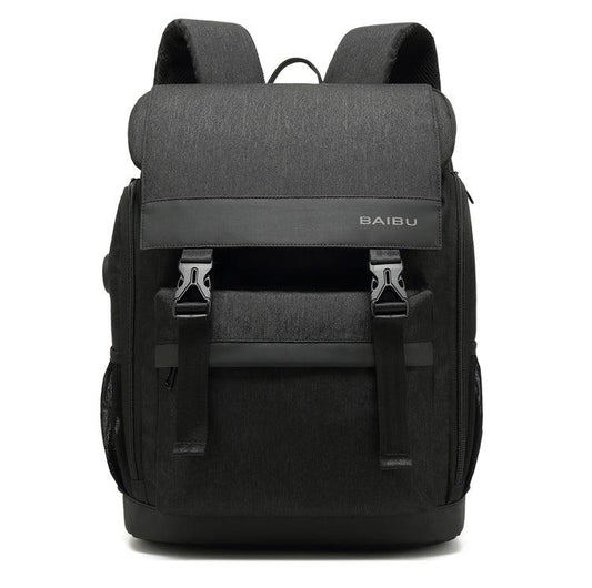 Large Capacity Multi-pocket Outdoor Backpack-Black - Obeezi.com