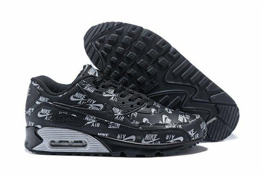 Latest Designs NA Max 90 Black Silver Sneakers - Obeezi