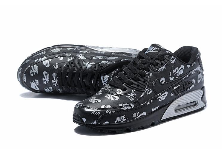 Latest Designs NA Max 90 Black Silver Sneakers - Obeezi