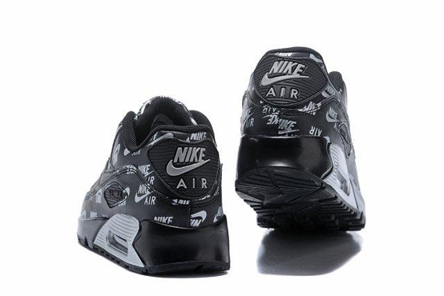 Latest Designs NA Max 90 Black Silver Sneakers - Obeezi