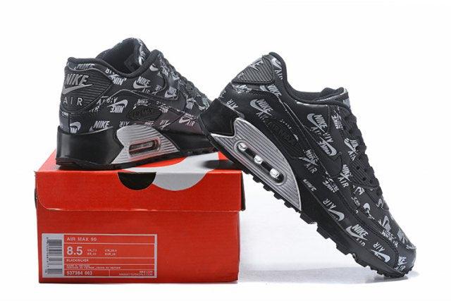 Latest Designs NA Max 90 Black Silver Sneakers - Obeezi