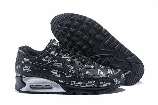 Latest Designs NA Max 90 Black Silver Sneakers - Obeezi
