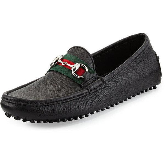 Leather Horsebit Driver Black Leather - Obeezi