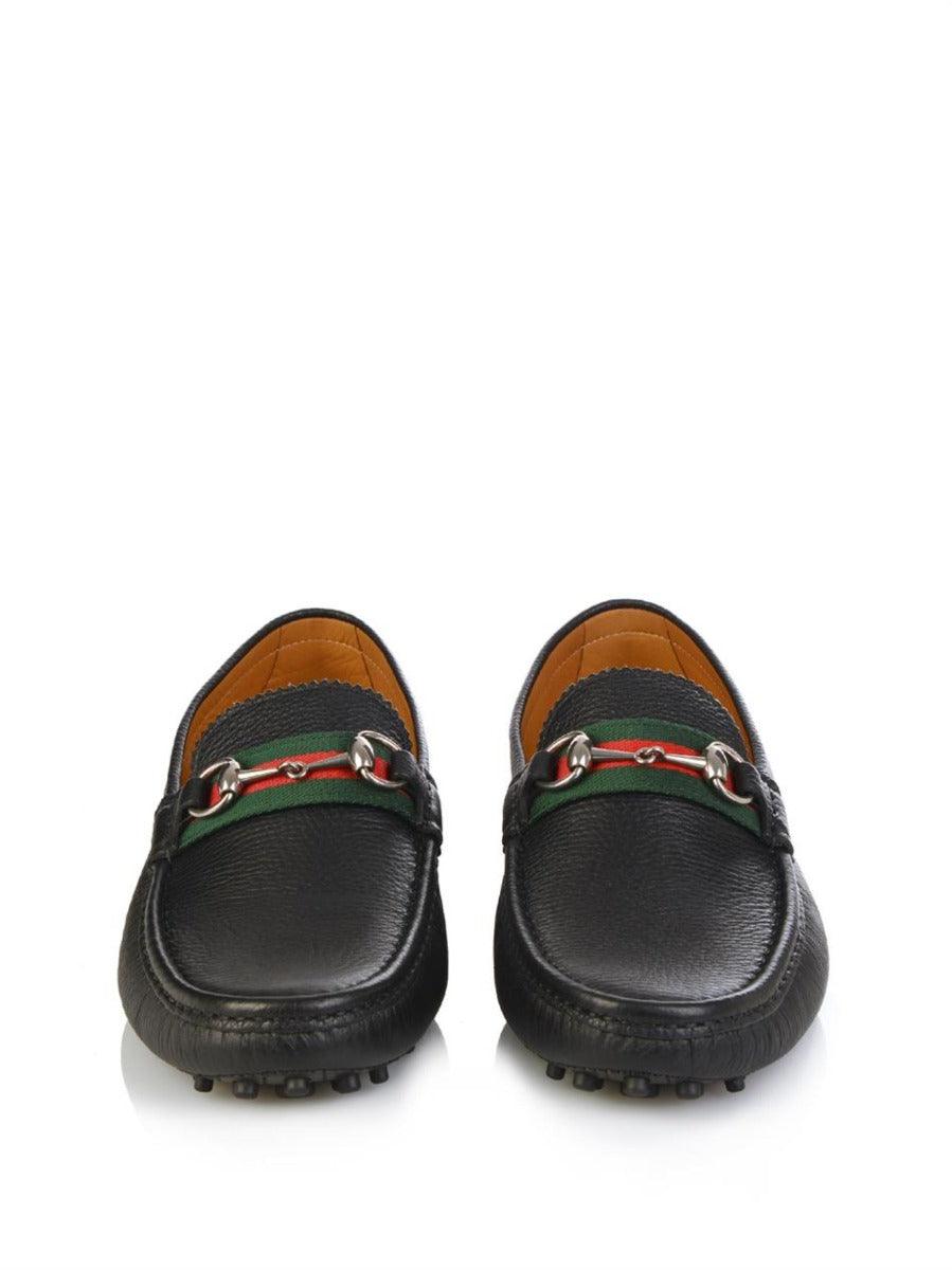 Leather Horsebit Driver Black Leather - Obeezi