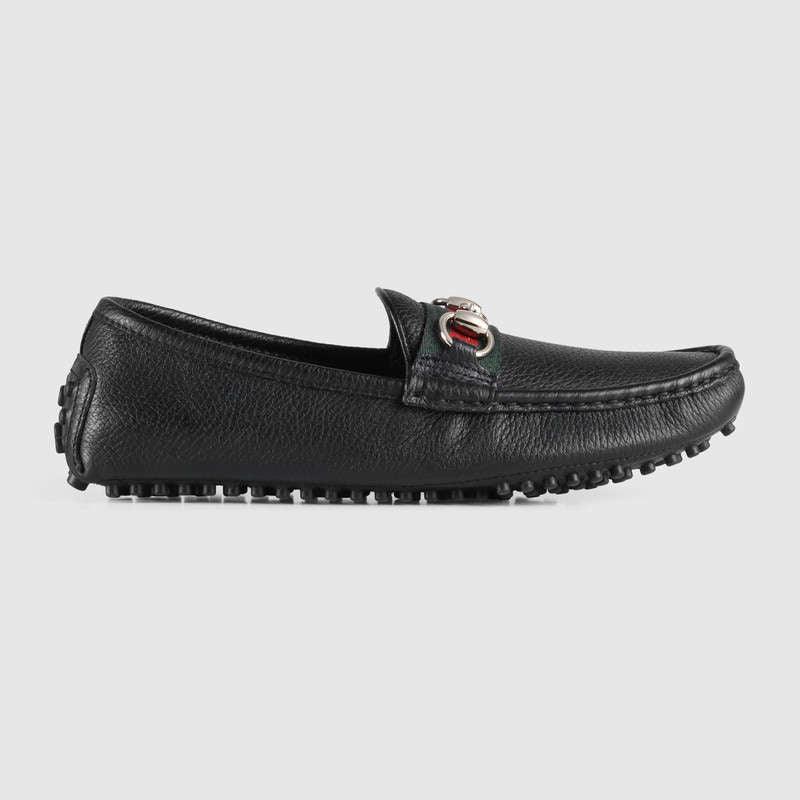 Leather Horsebit Driver Black Leather - Obeezi