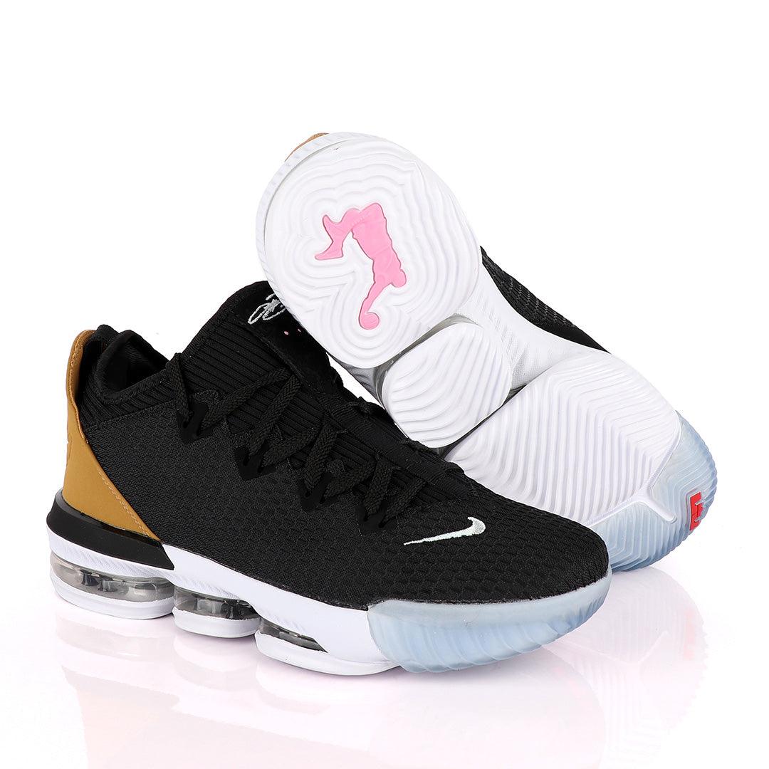 LEB XVI Low EP Black Gold Basketball Sneakers. - Obeezi