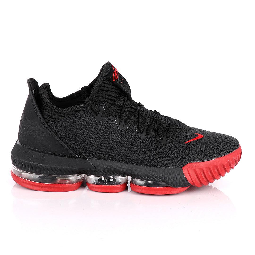 LEB XVI Ultra Low EP Black Red Basketball Sneakers. - Obeezi
