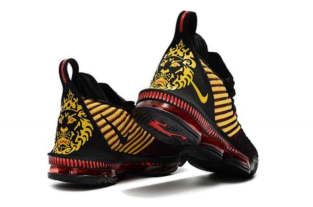 LeBron 16 King Black Gold Red Men's Basketball Shoes - Obeezi