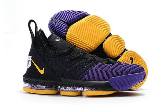 LeBron 16 King Lakers Black Gold Purple Men's Basketball Shoes - Obeezi