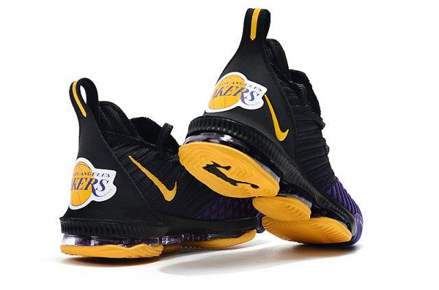 LeBron 16 King Lakers Black Gold Purple Men's Basketball Shoes - Obeezi