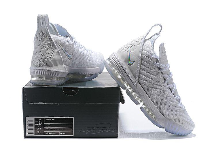 LeBron 16 Pure white Platinum Sneaker - Obeezi