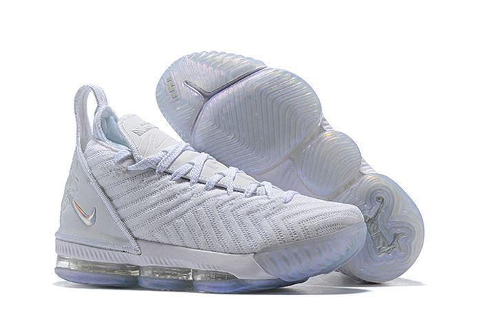 LeBron 16 Pure white Platinum Sneaker - Obeezi