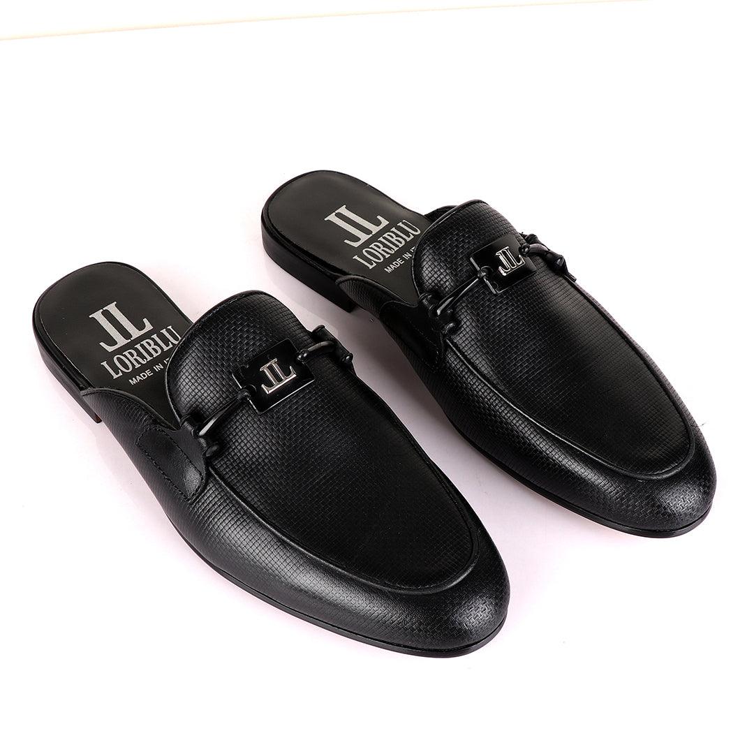 LoriBlu Classic Mole Black Half Leather Shoe - Obeezi