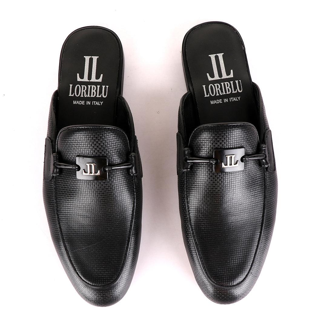 LoriBlu Classic Mole Black Half Leather Shoe - Obeezi
