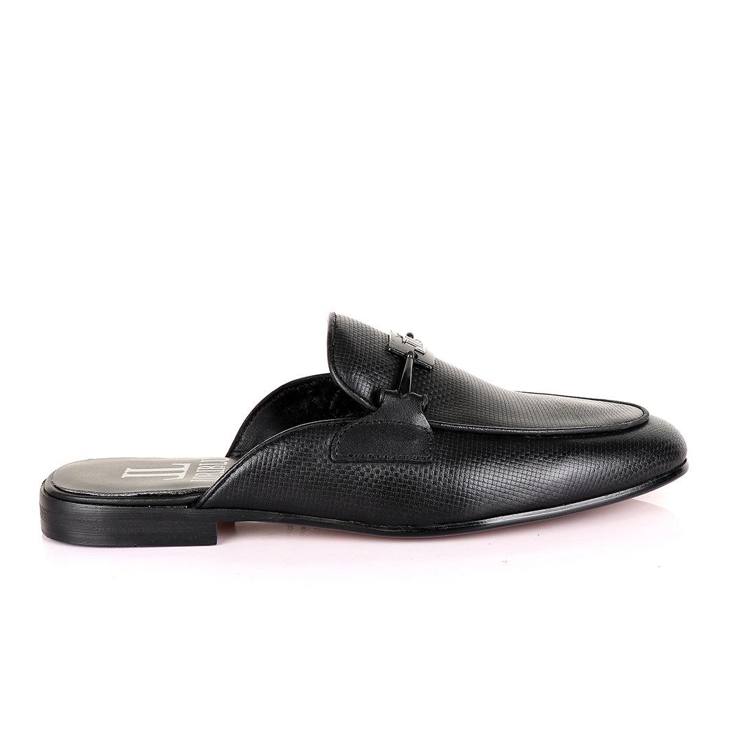 LoriBlu Classic Mole Black Half Leather Shoe - Obeezi