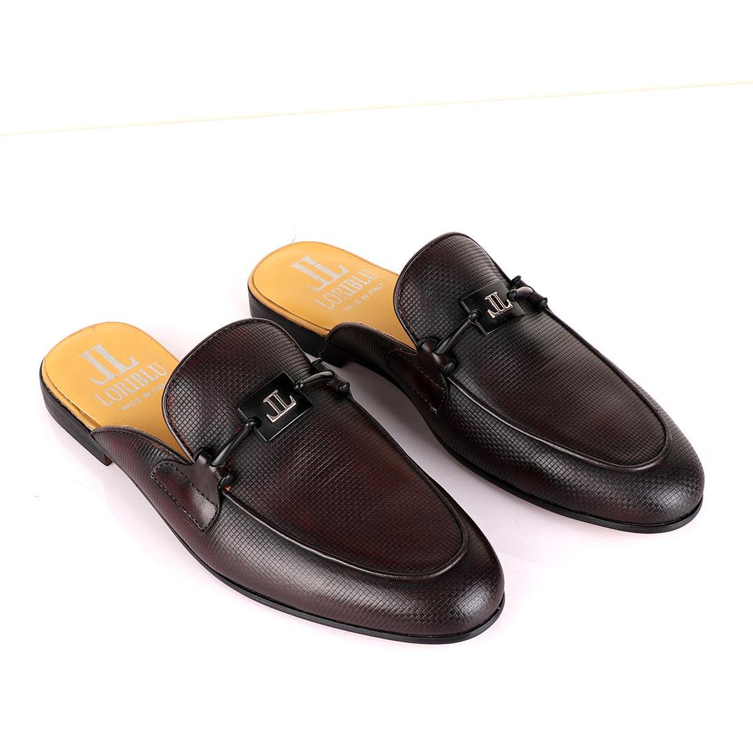 LoriBlu Classic Mole coffee Half Leather Shoe - Obeezi