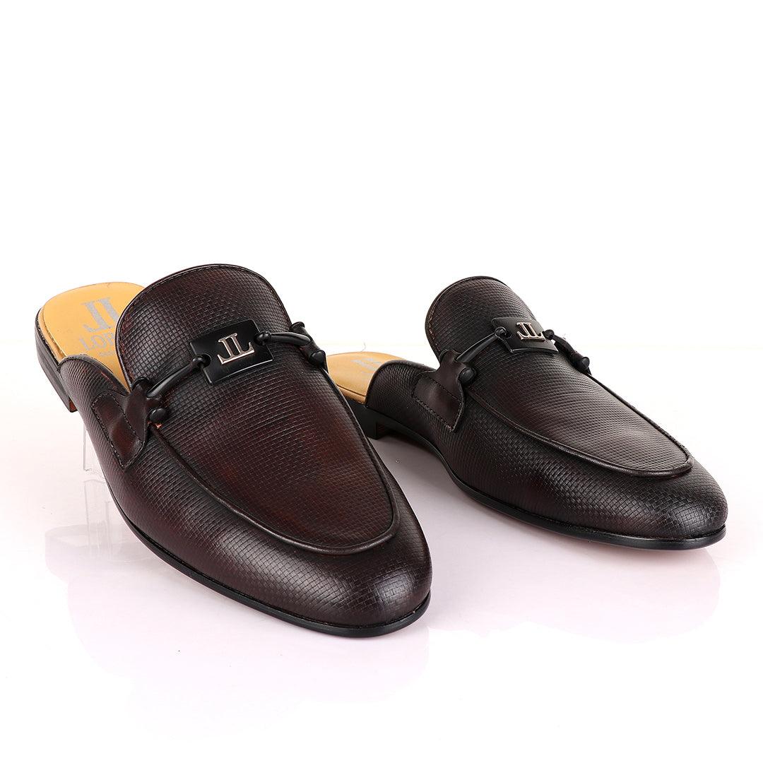 LoriBlu Classic Mole coffee Half Leather Shoe - Obeezi