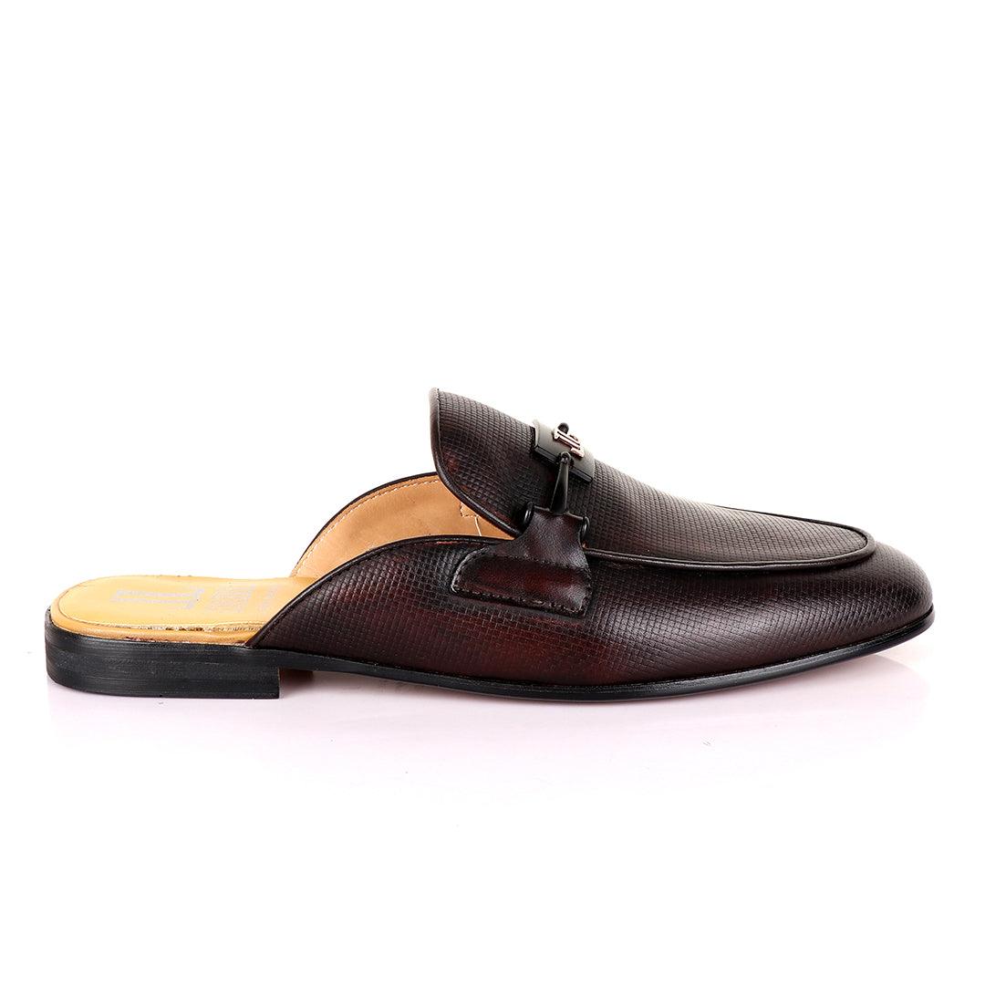 LoriBlu Classic Mole coffee Half Leather Shoe - Obeezi