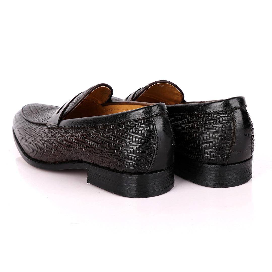 LoriBlu Pattern Coffee Formal Leather Shoe - Obeezi