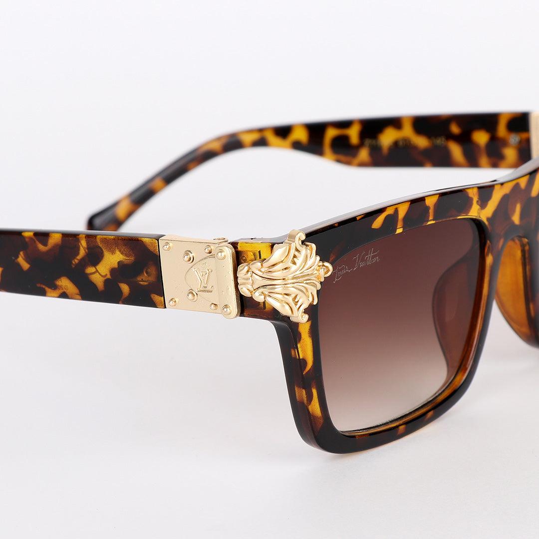 Louis Vuitton Crested Summer Square Unisex Brown Sunglasses - Obeezi.com