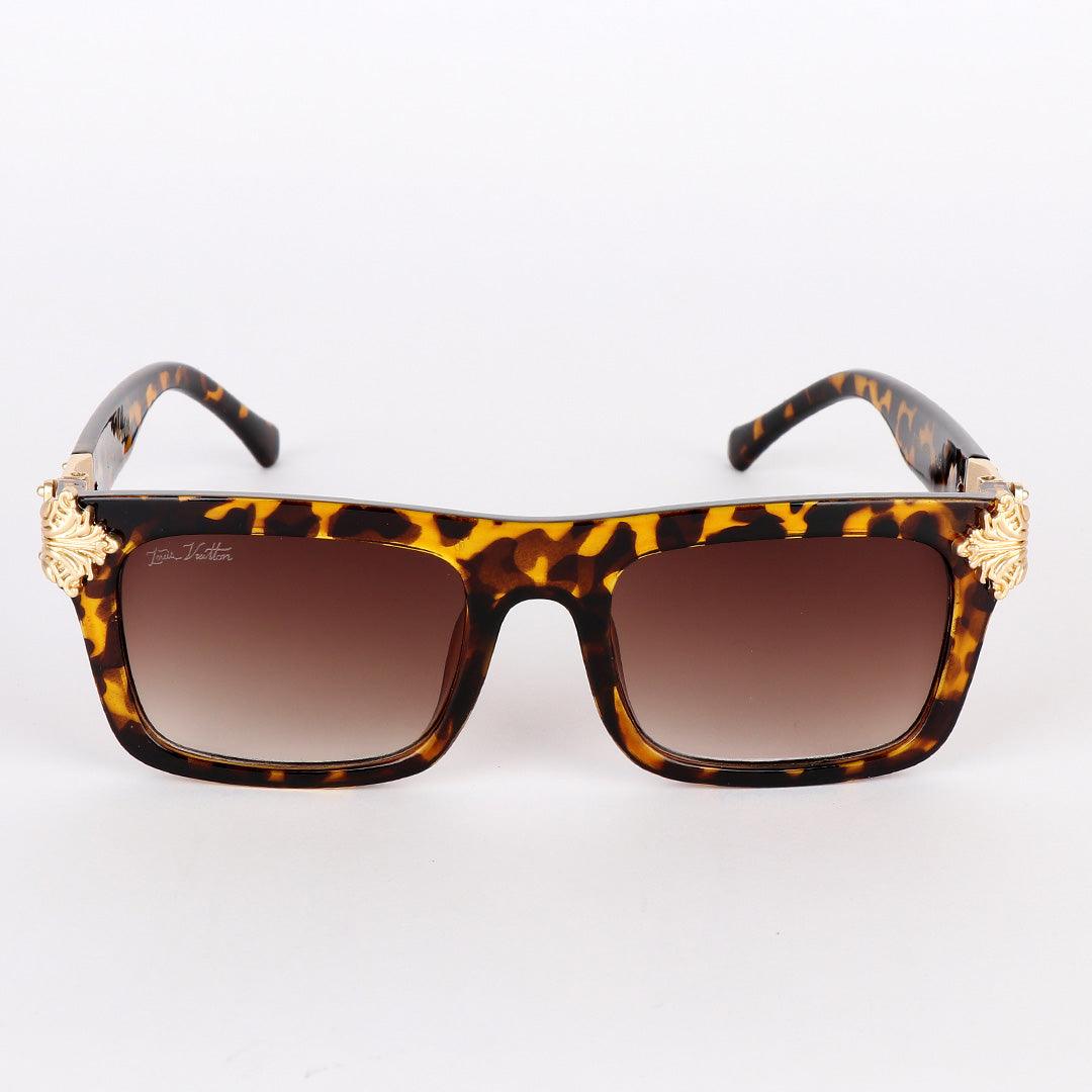 Louis Vuitton Crested Summer Square Unisex Brown Sunglasses - Obeezi.com
