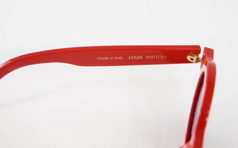 Louis Vuitton Supreme X Ltd Ed Round Red Downtown Sunglasses - Obeezi.com