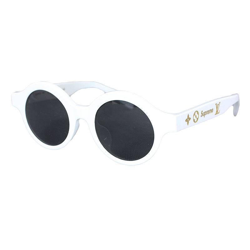 Louis Vuitton Supreme X Ltd Ed Round White Downtown Sunglasses - Obeezi.com
