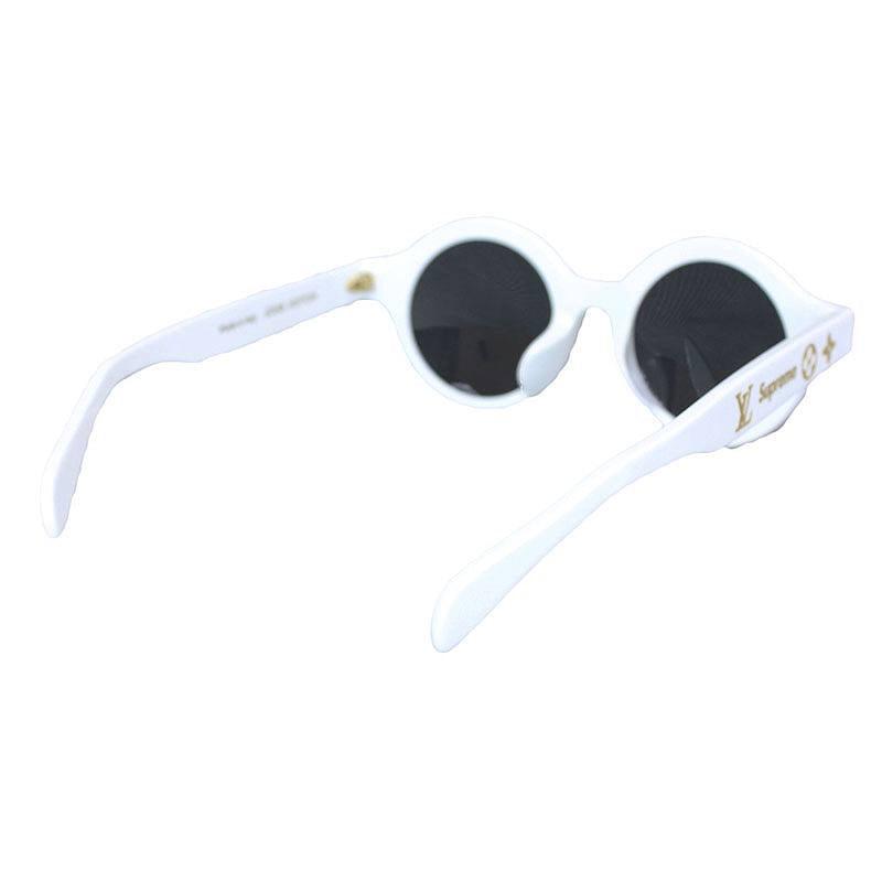 Louis Vuitton Supreme X Ltd Ed Round White Downtown Sunglasses - Obeezi.com