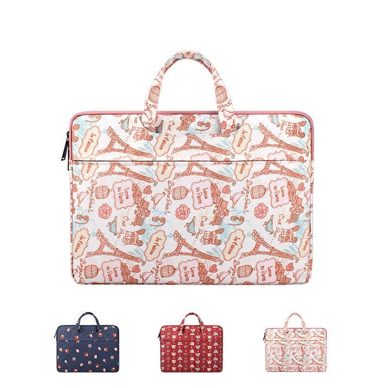 Love In Paris Designed Laptop Bag- Pink - Obeezi.com