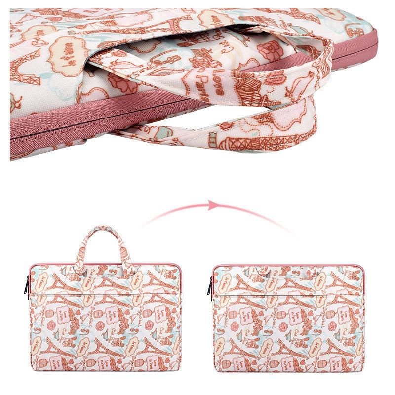 Love In Paris Designed Laptop Bag- Pink - Obeezi.com