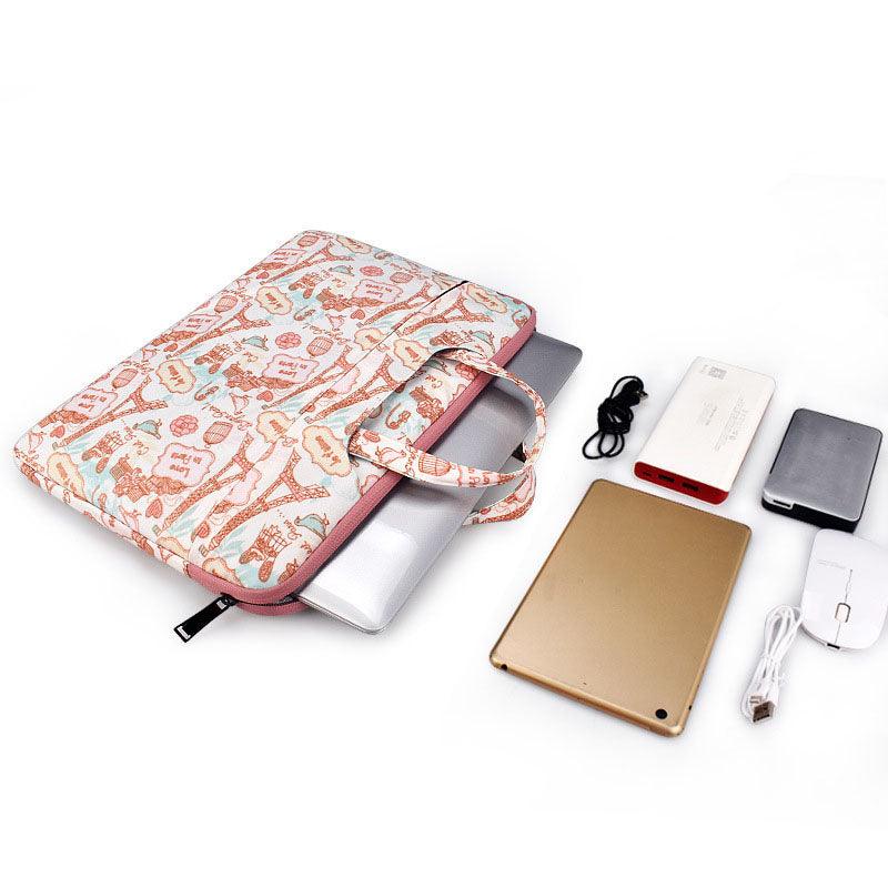 Love In Paris Designed Laptop Bag- Pink - Obeezi.com