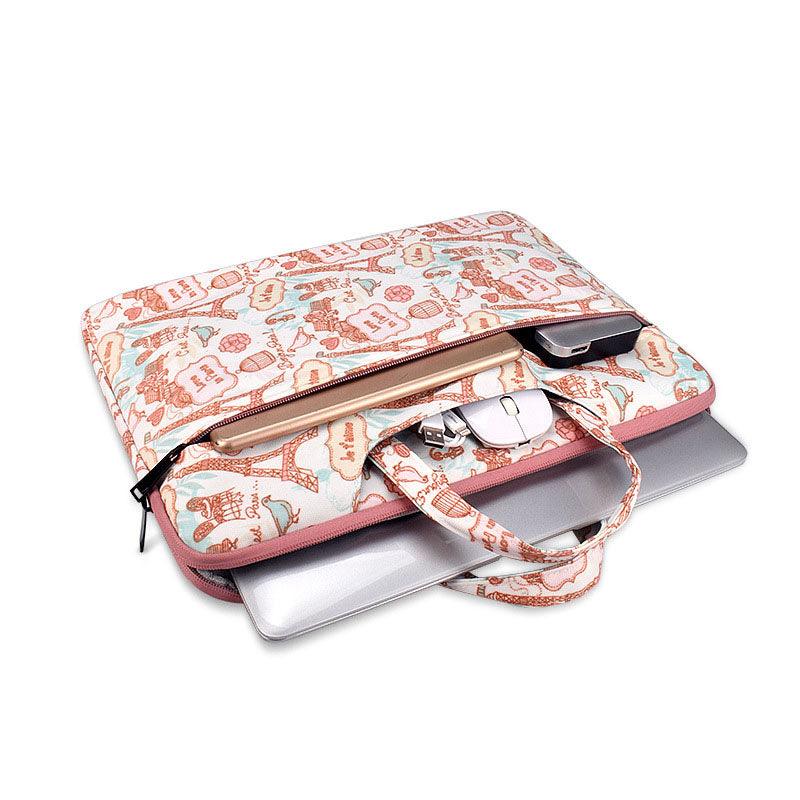 Love In Paris Designed Laptop Bag- Pink - Obeezi.com