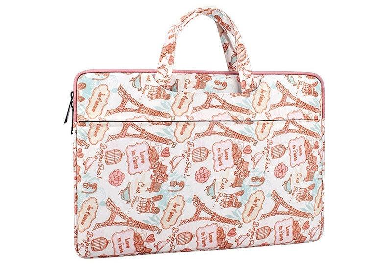 Love In Paris Designed Laptop Bag- Pink - Obeezi.com