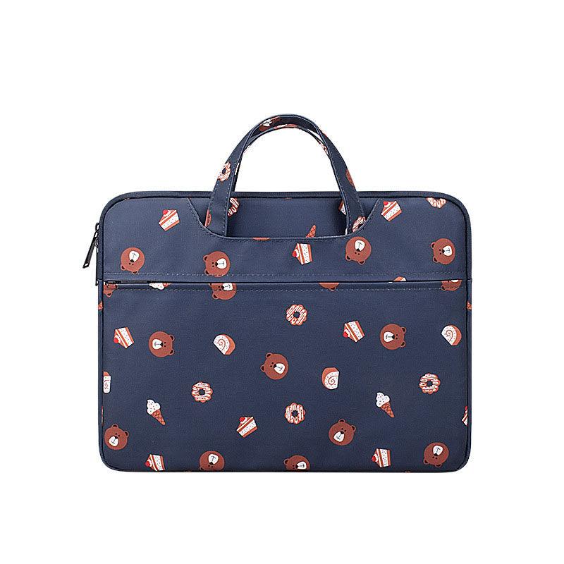 Lovely Baby Bear Pattern Laptop Bag- Navy Blue - Obeezi.com