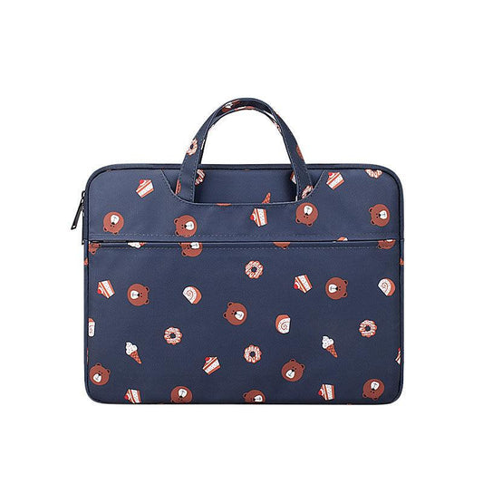 Lovely Baby Bear Pattern Laptop Bag- Navy Blue - Obeezi.com