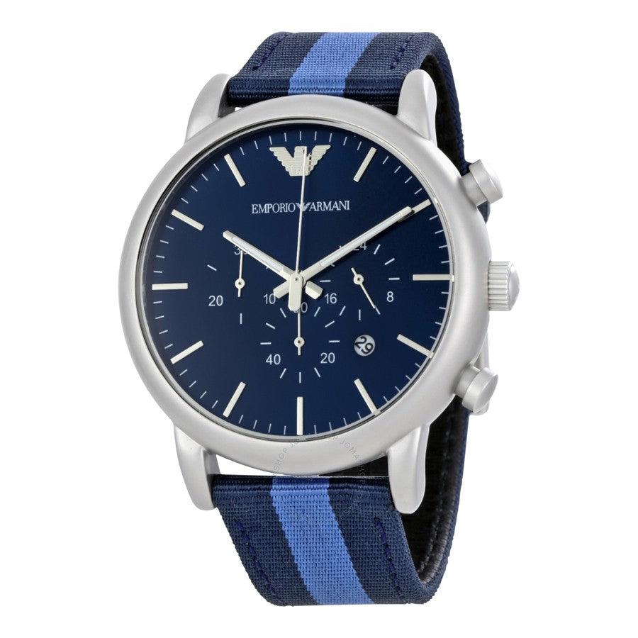 Luigi Navy Blue Dial Men's Chronograph Watch AR1949 - Obeezi.com