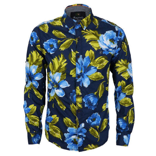 Luxury Colorful Floral Shirt Men's Vintage Casual Shirt Long Sleeve - Obeezi