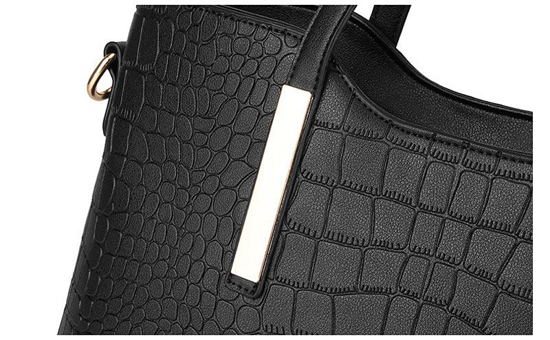 Luxury Designer Light Pink Croc Tote 2 In 1 Handbag - Obeezi.com