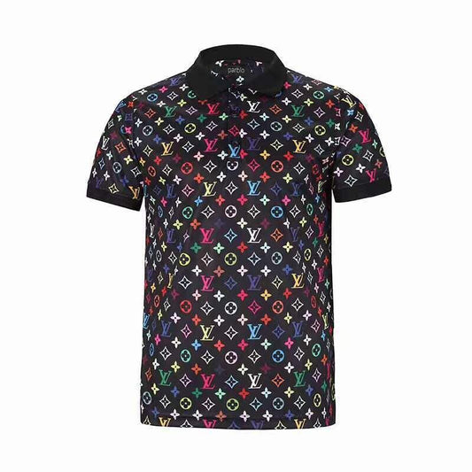 Luxury LV Monogram Supreme Men Casual Polo- Multicolor - Obeezi