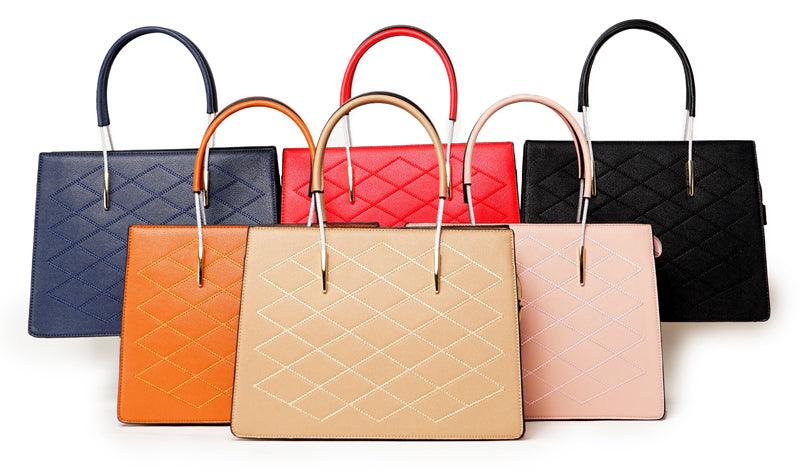Luxury Women Designer Leather 2 in 1 Bag - Red - Obeezi.com