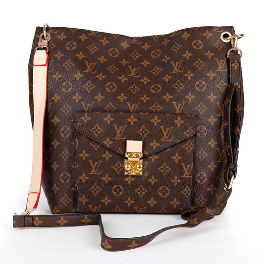 LV - DAC MM Canvas Totally LV Print Shoulder Bag- Brown - Obeezi.com