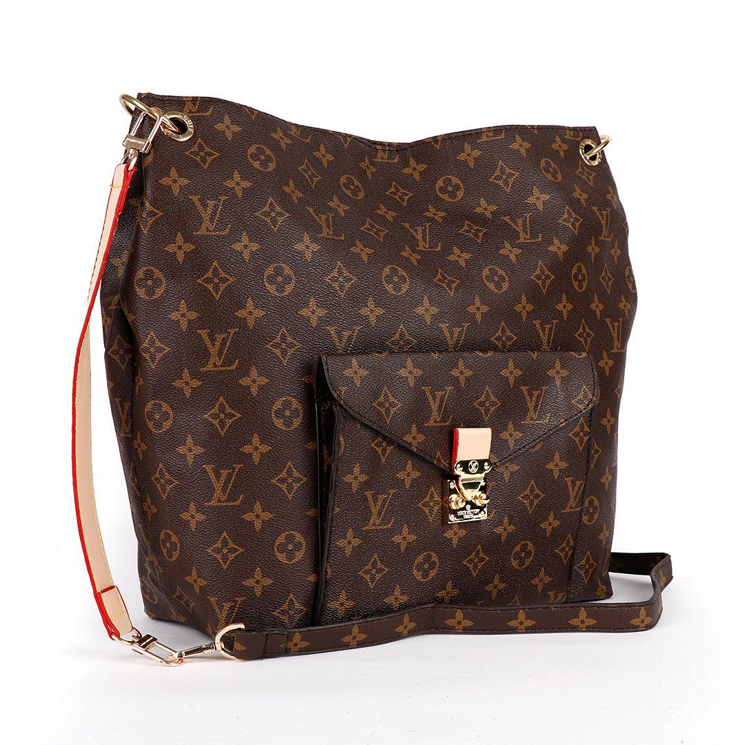 LV - DAC MM Canvas Totally LV Print Shoulder Bag- Brown - Obeezi.com