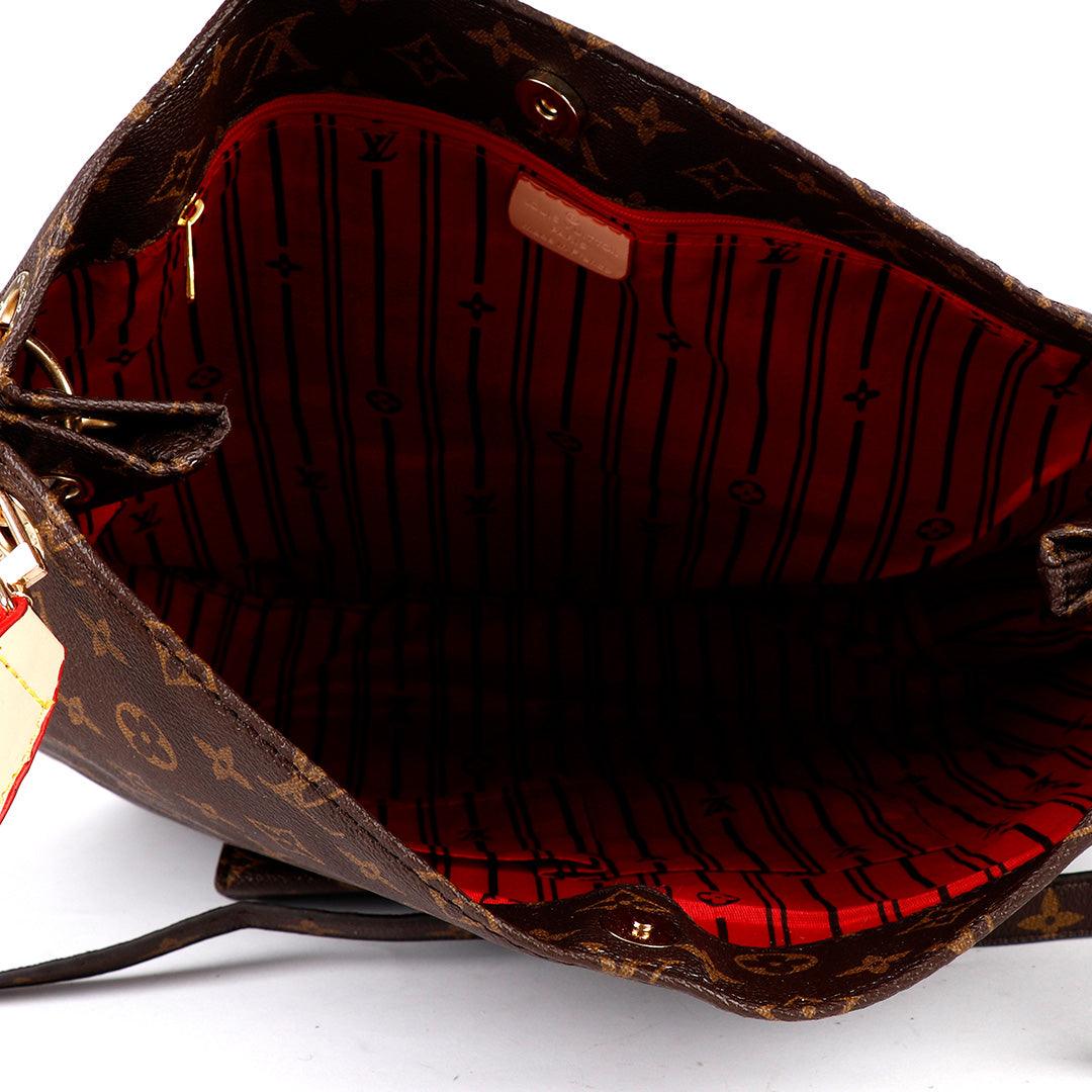 LV - DAC MM Canvas Totally LV Print Shoulder Bag- Brown - Obeezi.com