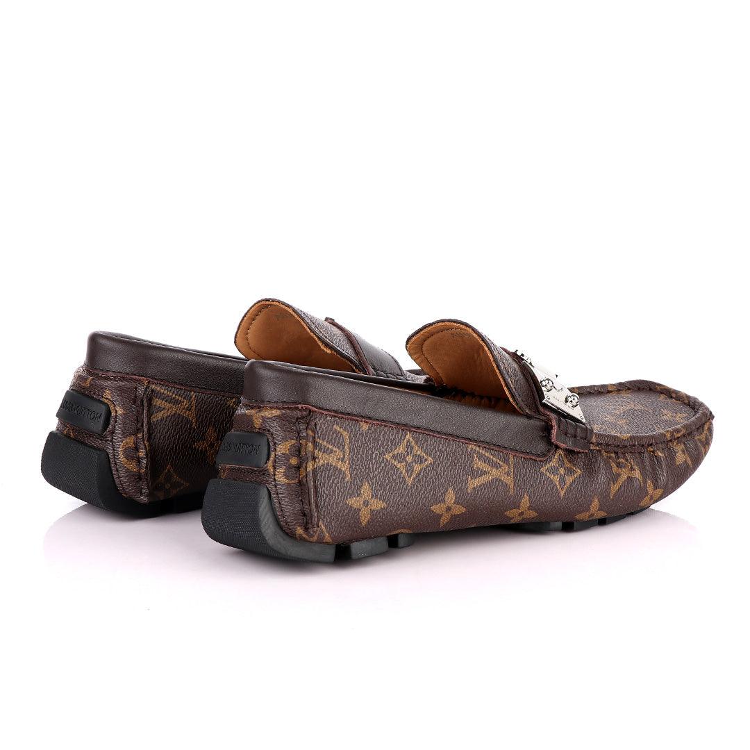 LV Monogram Moccasin Loafers-Brown - Obeezi